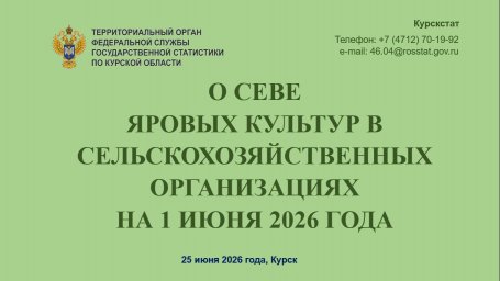 По данным Курскстата на 1 июня 2026 года о севе яровых культур По данным Курскстата на 1 июня 2026 года о севе яровых культур